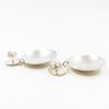 back side angle view of Sterling Textured Double Disc Earrings by Judie Raiford