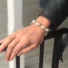 lifestyle view of Not Naught Round Sterling Bracelet with Pearls by Judie Raiford