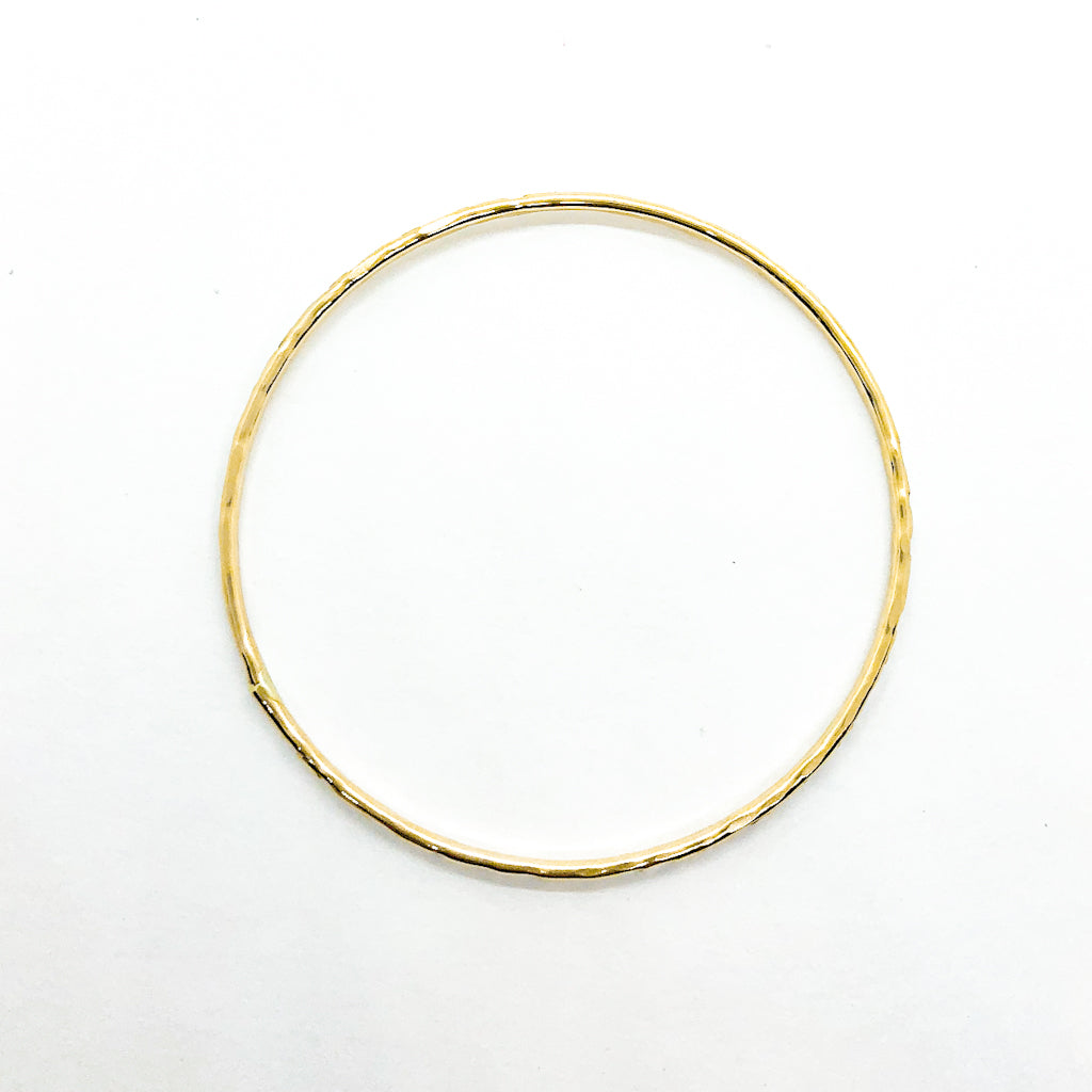 over top view of 14k Gold Filled Bubble Texture Bangle by Judie Raiford