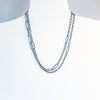 Oxidized Sterling Long Short Chain Necklace