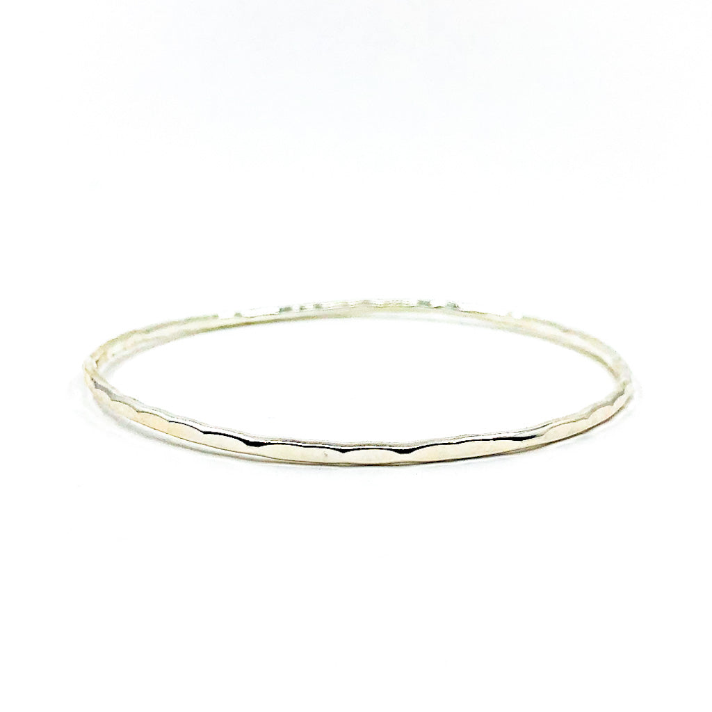 Sterling Ball Pein Bangle by Judie Raiford