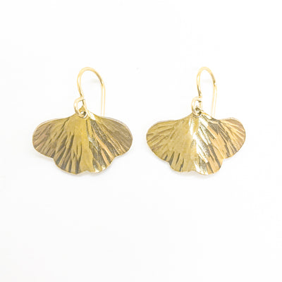 14k Gold Filled Mini Ginkgo Earrings by Judie Raiford