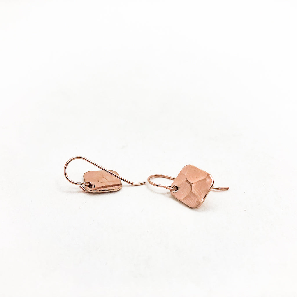 Rose Gold BP Square on Angle Earrings
