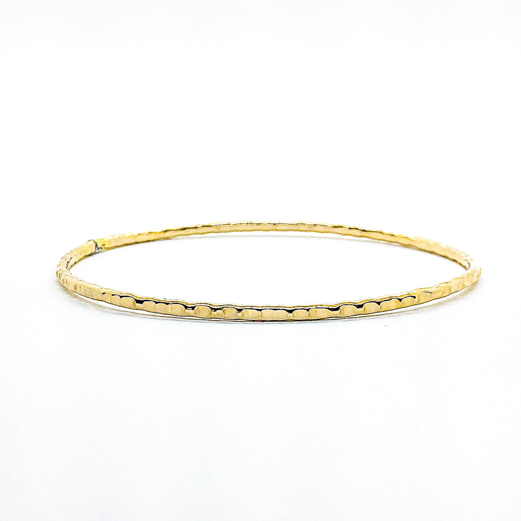 14k Gold Filled Cross Pein Bangle by Judie Raiford