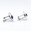 Sterling Circle Cuff Links with Garnet