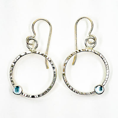 Sterling Pluto Earrings with Blue Topaz by Judie Raiford