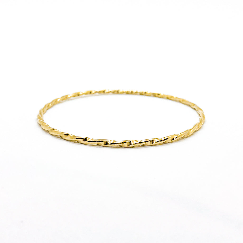 14k Gold Filled Single Twist Bangle by Judie Raiford