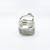 back side view of size 11 Sterling Wrap Ring with Peridot, Lapis, and Turquoise by Judie Raiford