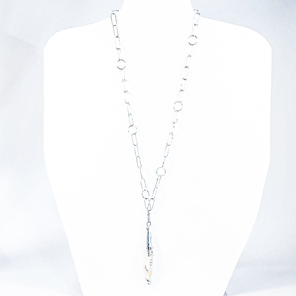 Sterling & 24k GG Pod Necklace on Handmade Chain