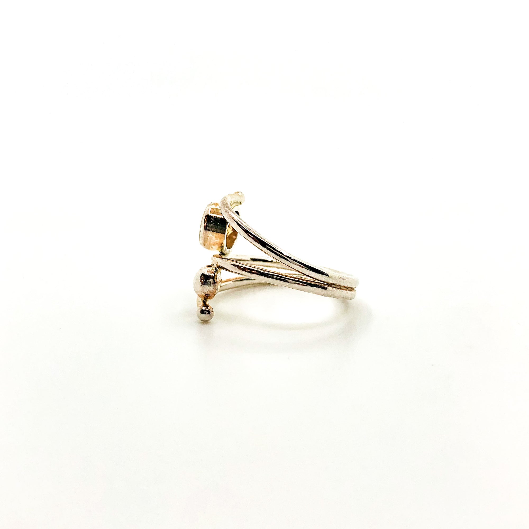Sterling Bypass Ring with Citrine