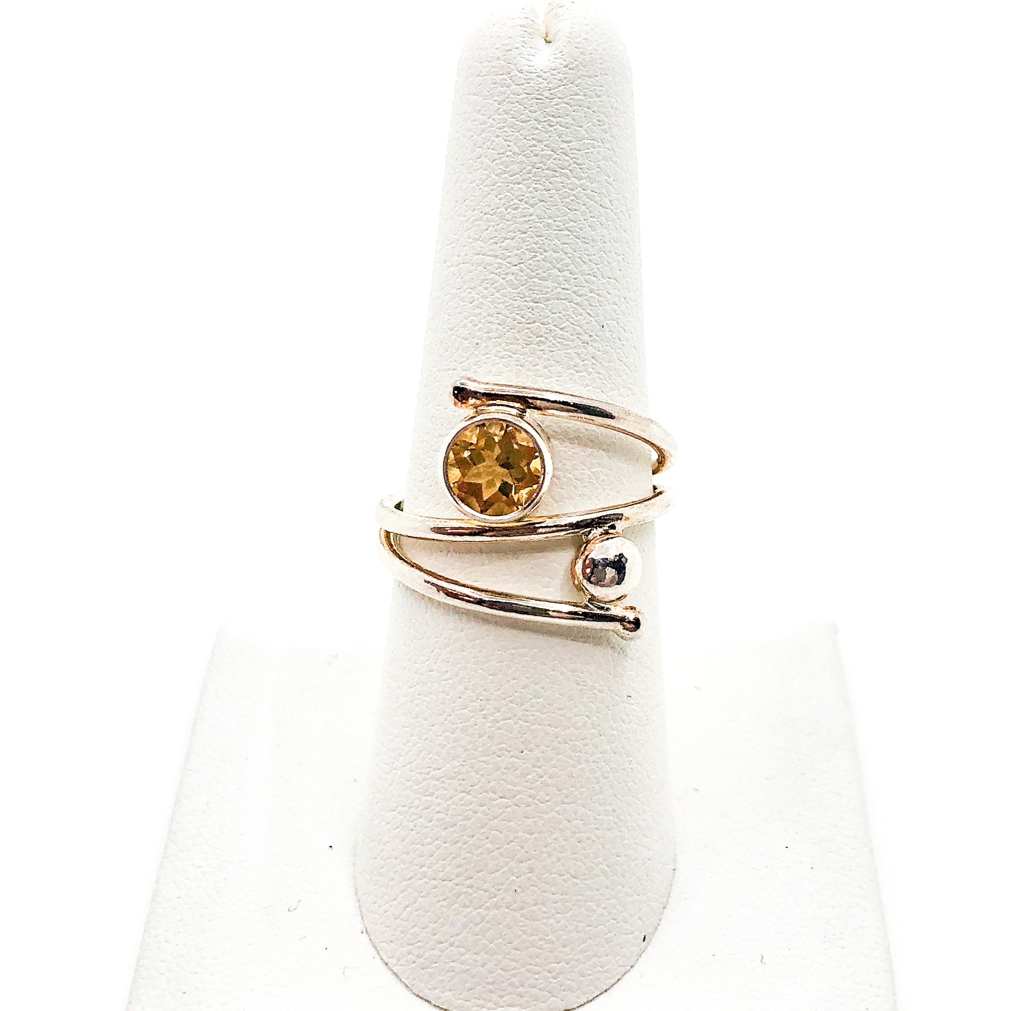Sterling Bypass Ring with Citrine