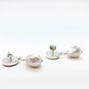 back side view of Sterling Irina Earrings with White Pearls by Judie Raiford