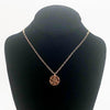 14k Gold Filled Ball Pein Mini Flat Circle Disc Necklace by Judie Raiford hanging on mannequin bust