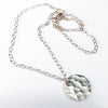 Sterling Ball Pein Textured Mini Flat Circle Disc Necklace