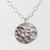 Sterling Ball Pein Textured Mini Flat Circle Disc Necklace