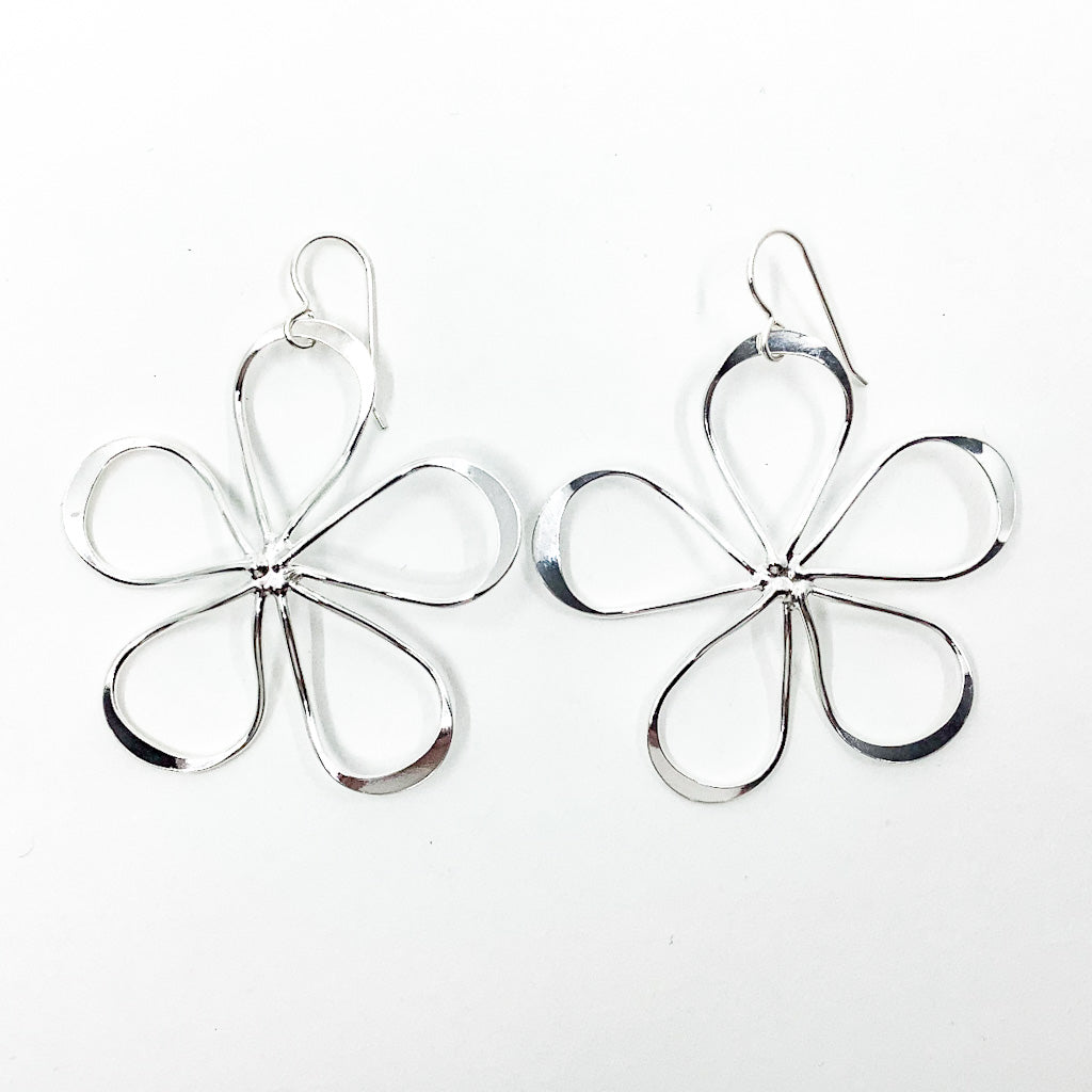 Sterling Flower Power Earrings by Judie Raiford