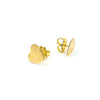 side angle view of 14k Gold Filled Paper Textured Heart Stud Earrings by Judie Raiford