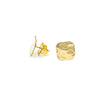 side angle view 14k Gold Filled Textured Circle Stud Earrings by Judie Raiford