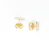 over top view of 14k Gold Filled Textured Circle Stud Earrings by Judie Raiford