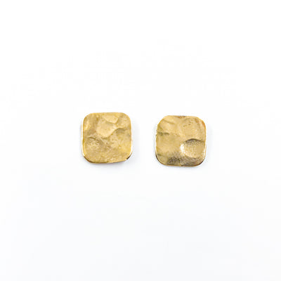 14k Gold Filled Mom's Hammered Square Stud Earrings by Judie Raiford