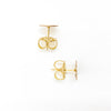 over top view of 14k Gold Filled Gauze Textured Circle Stud Earrings by Judie Raiford
