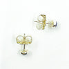 over top view of 5mm Amethyst Cabochon Stud Earrings by Judie Raiford