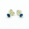 side angle view of 6mm Abalone Cabochon Stud Earrings by Judie Raiford