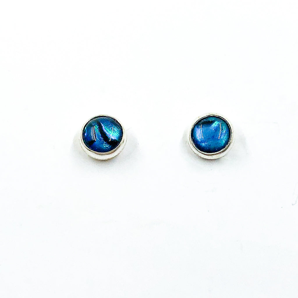 6mm Abalone Cabochon Stud Earrings by Judie Raiford