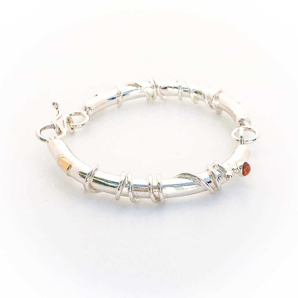 Hinged Bangle with Citrine by Judie Raiford