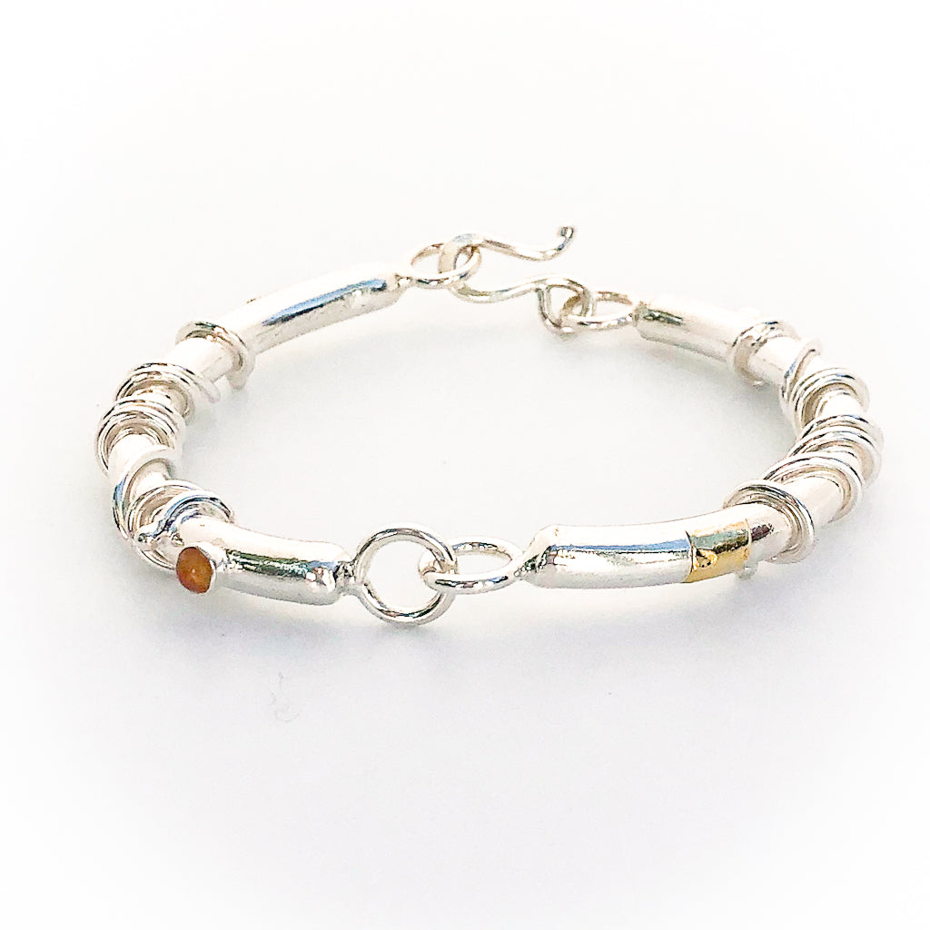 side view of Hinged Bangle with Citrine by Judie Raiford