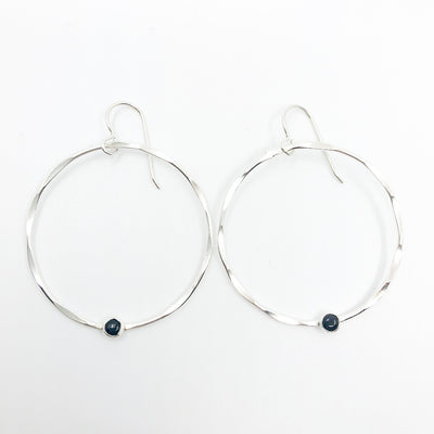 Sterling Orbit Earrings with Black Onyx by Judie Raiford