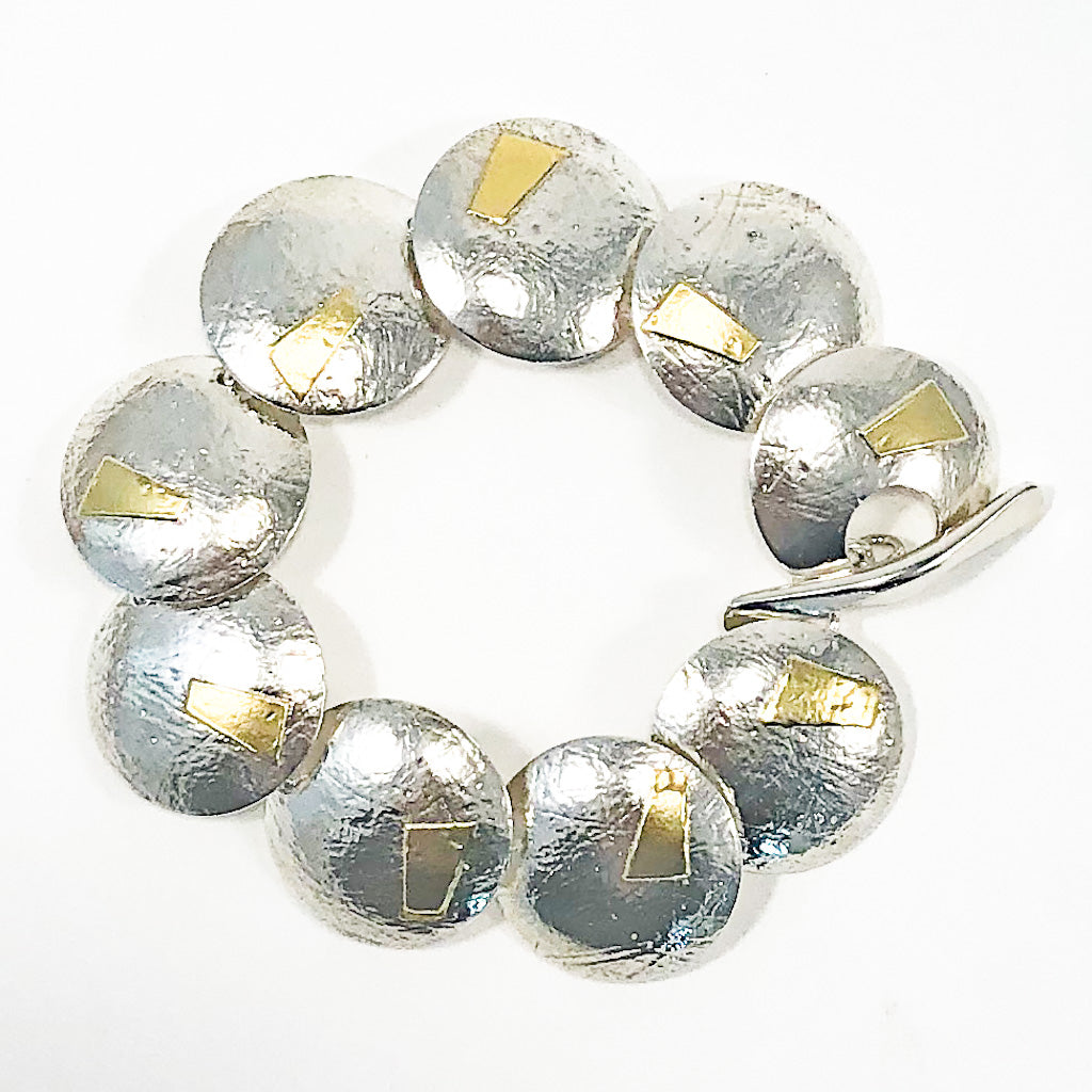 Sterling and 24K Bark Bracelet by Judie Raiford