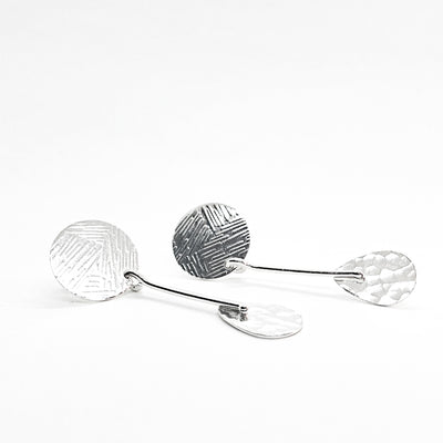 side angle view of sterling silver Jodell Earrings by Judie Raiford