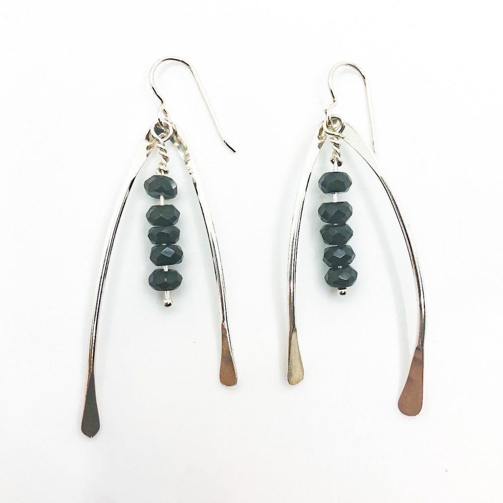 Wishbone Earrings with Gemstones