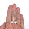 Long Tic Toc Earrings with Pearls