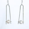 Long Tic Toc Earrings with Pearls