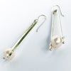Long Tic Toc Earrings with Pearls