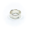 back side view of size 10.5 Men's Sterling and 22k Anticlastic Deckled Band Ring by Judie Raiford