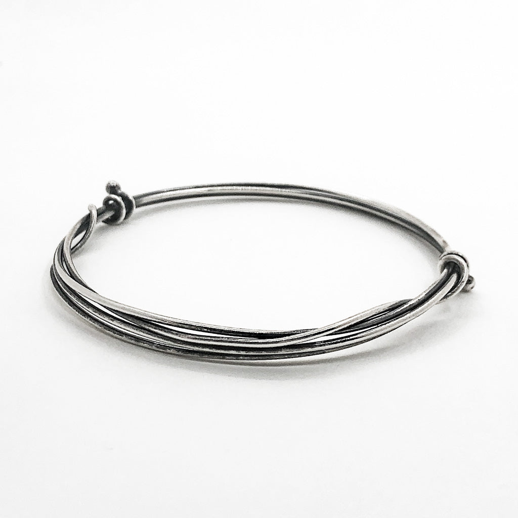 Wrapped Oxidized Sterling Bangle by Judie Raiford