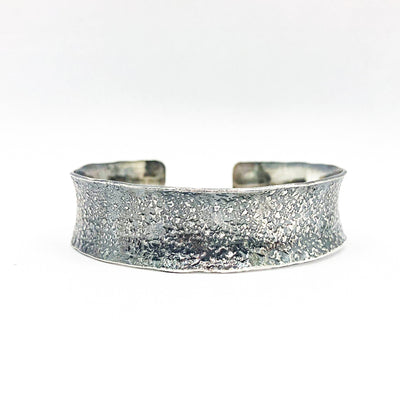 3/4" Mom's Hammer Oxidized Sterling Anticlastic Cuff with 14k Gold Balls by Judie Raiford