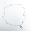 Flat view of Water Drop Pearl Necklace by Judie Raiford