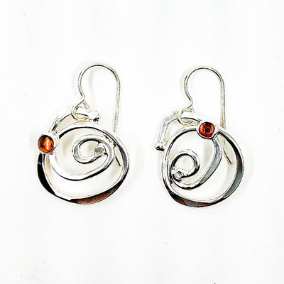 Sterling Mini Spiral Earrings with Citrine by Judie Raiford