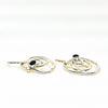 side angle view of Sterling Mini Spiral Earrings with Black Onyx by Judie Raiford