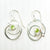 Sterling Mini Spiral Earrings on French hook with Peridot by Judie Raiford