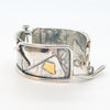 angle side view of sterling silver and 24k gold Flashed and Fused Bracelet by Judie Raiford