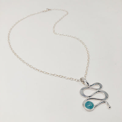 Sterling Touch of Romance Necklace with Aquamarine