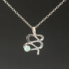 Sterling Touch of Romance Necklace with Aquamarine