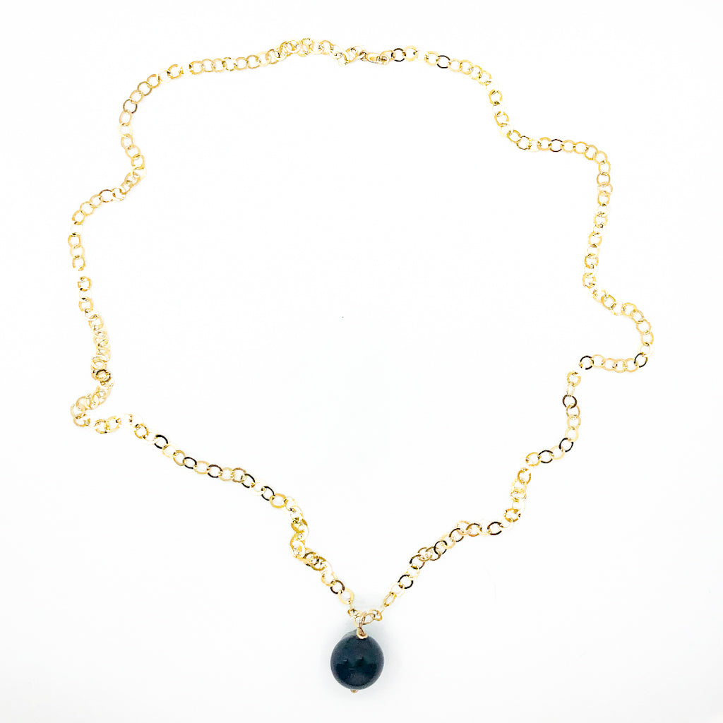 Black Onyx and 14k Gold Filled Necklace by Judie Raiford