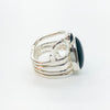 right side view of eft side view of Sterling Wrap Ring with Oval Black Onyx by Judie Raiford