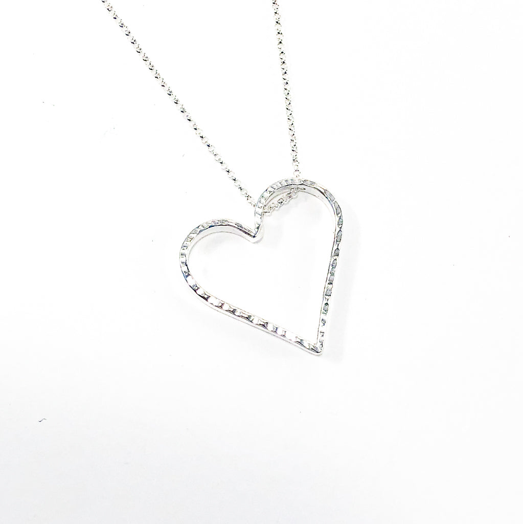 detail view of Small Jane Heart Necklace by Judie Raiford